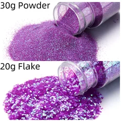 Vibrant Chunky Glitter Sprinkles for Creative DIY Nail Art and Crafts (Deep Purple)