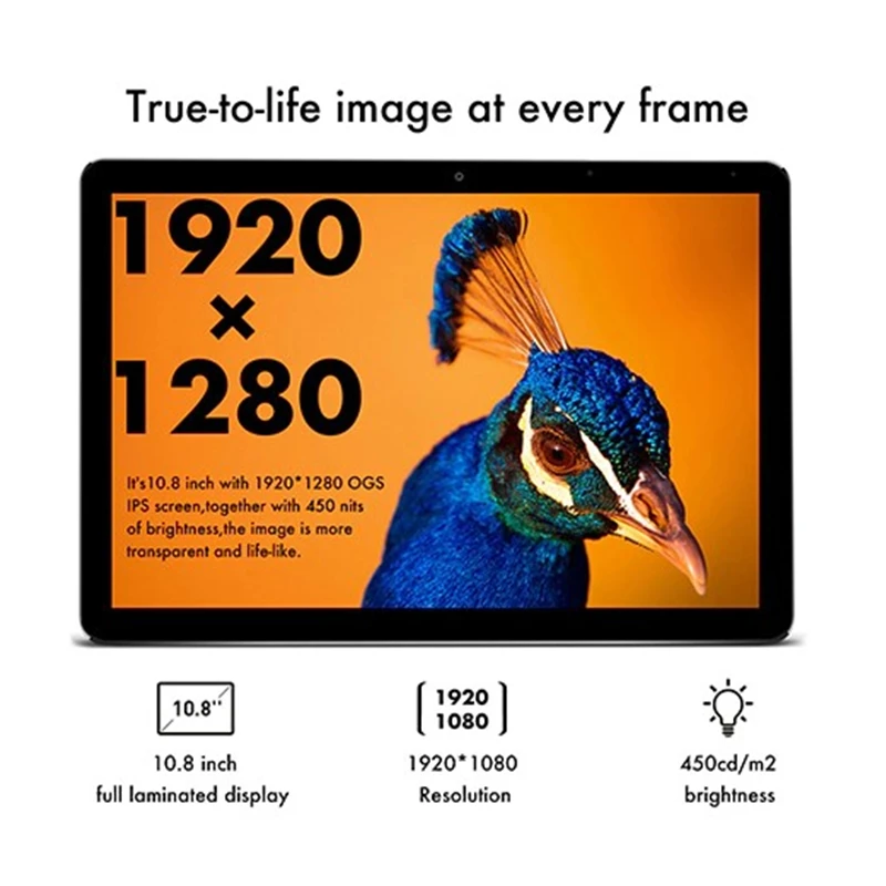 Hot Sales 10.8” Windows 10 Tablet 64bit Intel Celeron N3450 Quad Core 4GB RAM 64GB ROM 1920 X 1280 Pixel WIFI 8000mAh 2XUSB Port