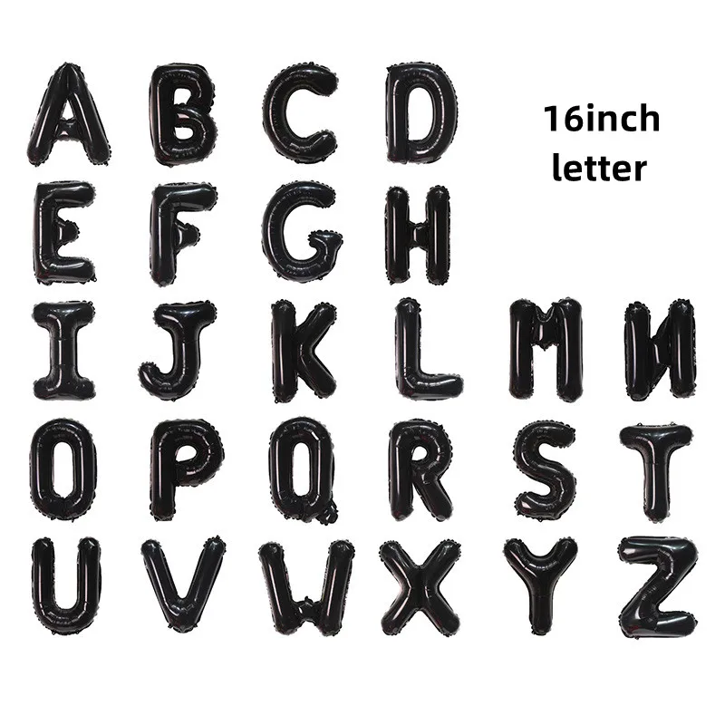 16inch Black Letter A to Z Alphabet Foil Balloons Letter Birthday Party Wedding Decors Event & Party Supplies Birthday Balloons