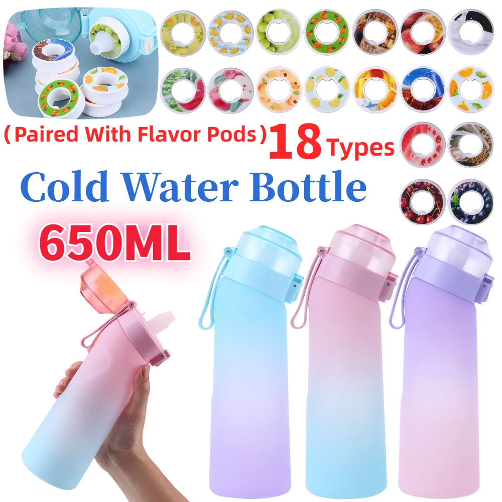 Air Flavored Water Bottle Outdoor Sport Water Cup with Straw Flavor Pods  Fitness Drink Bottle Scent Up Mug Cold Drinking Bottle