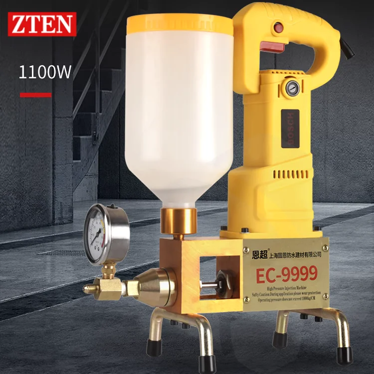 High Pressure Waterproof Grouting Machine 1100W Epoxy/Polyurethane Foam Injection Pump Liquid Leakage Tool Grouting Machine