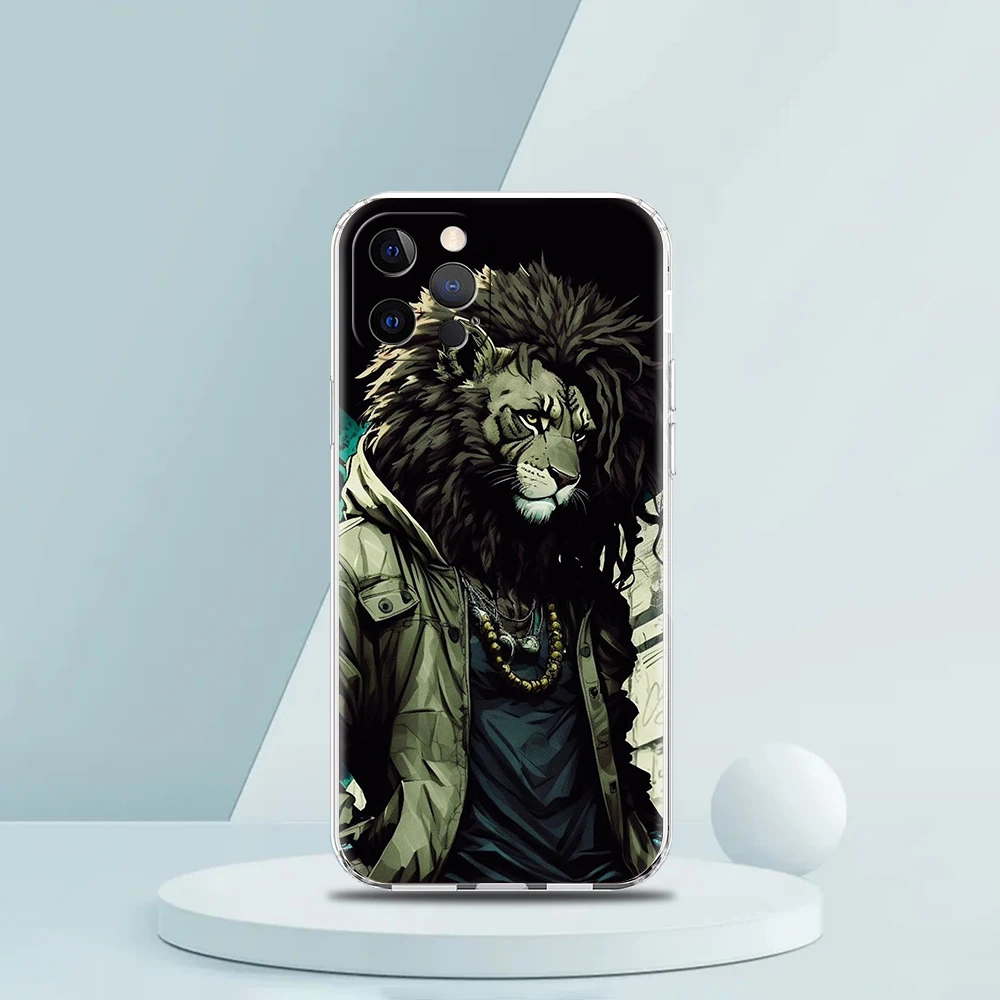 Mode Tier Löwe Tiger Wolf Handy hülle für iPhone 16 15 14 13 12 Pro Max Abdeckung weich für iPhone 11 Pro Max 7 8 plus xs xr Taschen – Detail 3