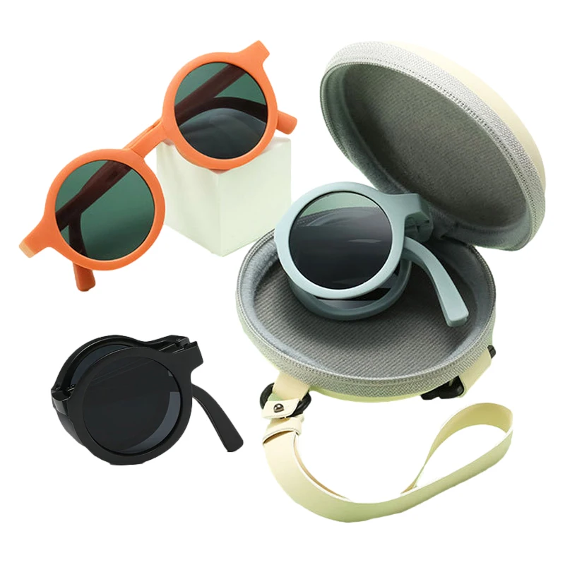 New Summer Kids Folding Sunglasses Uv Protection Retro Round Sun Glasses for Girls Boys Beach Travel Child Eyewear Storage Box new summer kids folding sunglasses uv protection retro round sun glasses for girls boys beach travel child eyewear storage box