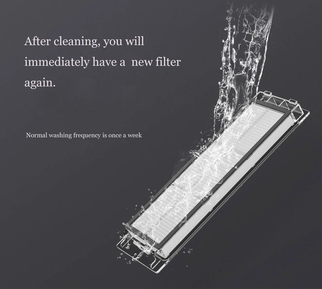 Description Picture 5 of itemOriginal Roborock Washable Dust Bin Filter Accessories Of S5 Max S50 S55 S6 S6Pure E4 E5 S6MaxV Robot Vacuum Cleaner HEPA Filter