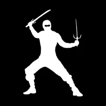 

amusing Car Sticker Creative Car Stickers Cartoon Ninja Fighter With Swords Decals Car-styling Vinyl,15cm*10cm