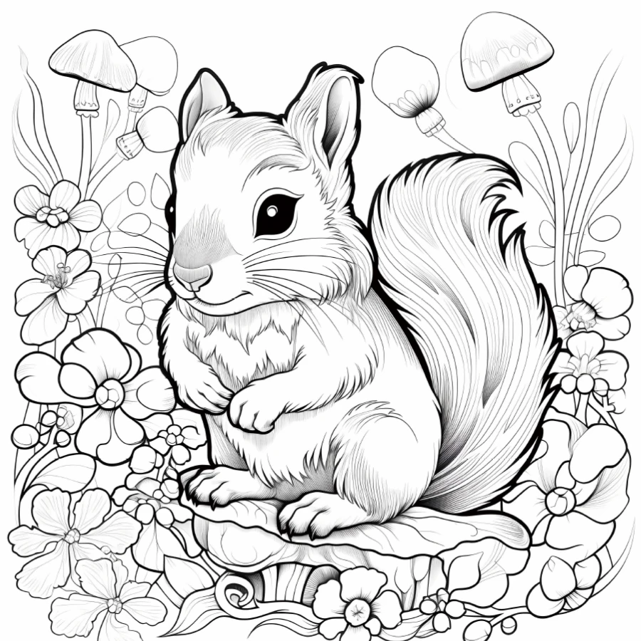 Cute Animals Coloring Book 20 Page Gift For Adults And Teens Birthday Party Relieve Stress Kill Time Graffiti Painting Drawing 5