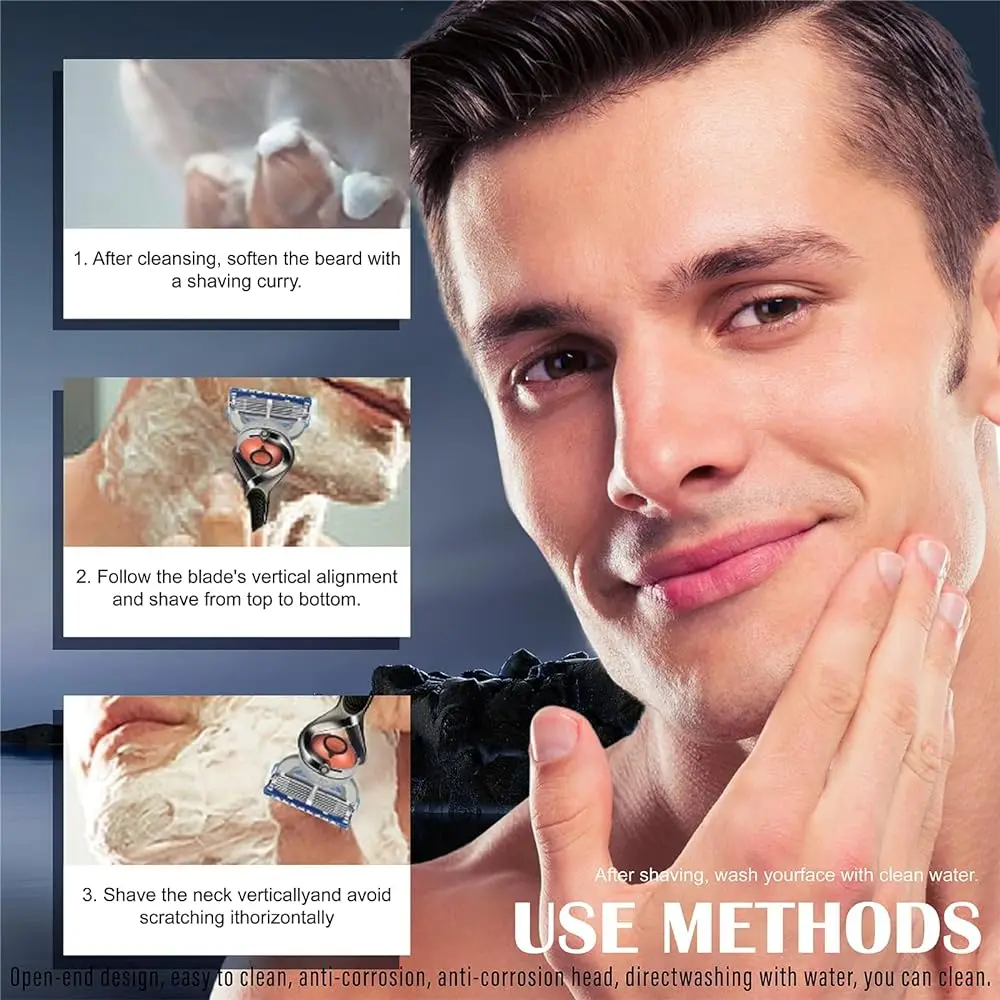 Razor Blades 4-12pcs 5-layer Replacement For Men Shavers Shaving Safety Skin Protection Reusable