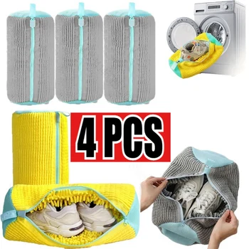 Borsa per Lavaggio Scarpe in Rete Durevole con Zip, Interno Morbido in Fluff, Protegge Sneakers e Scarpe Casual in Lavatrice e Asciugatrice, Ideale per Viaggi e Organizzazione, Pratica per Stoccaggio e Utilizzo Quotidi 1
