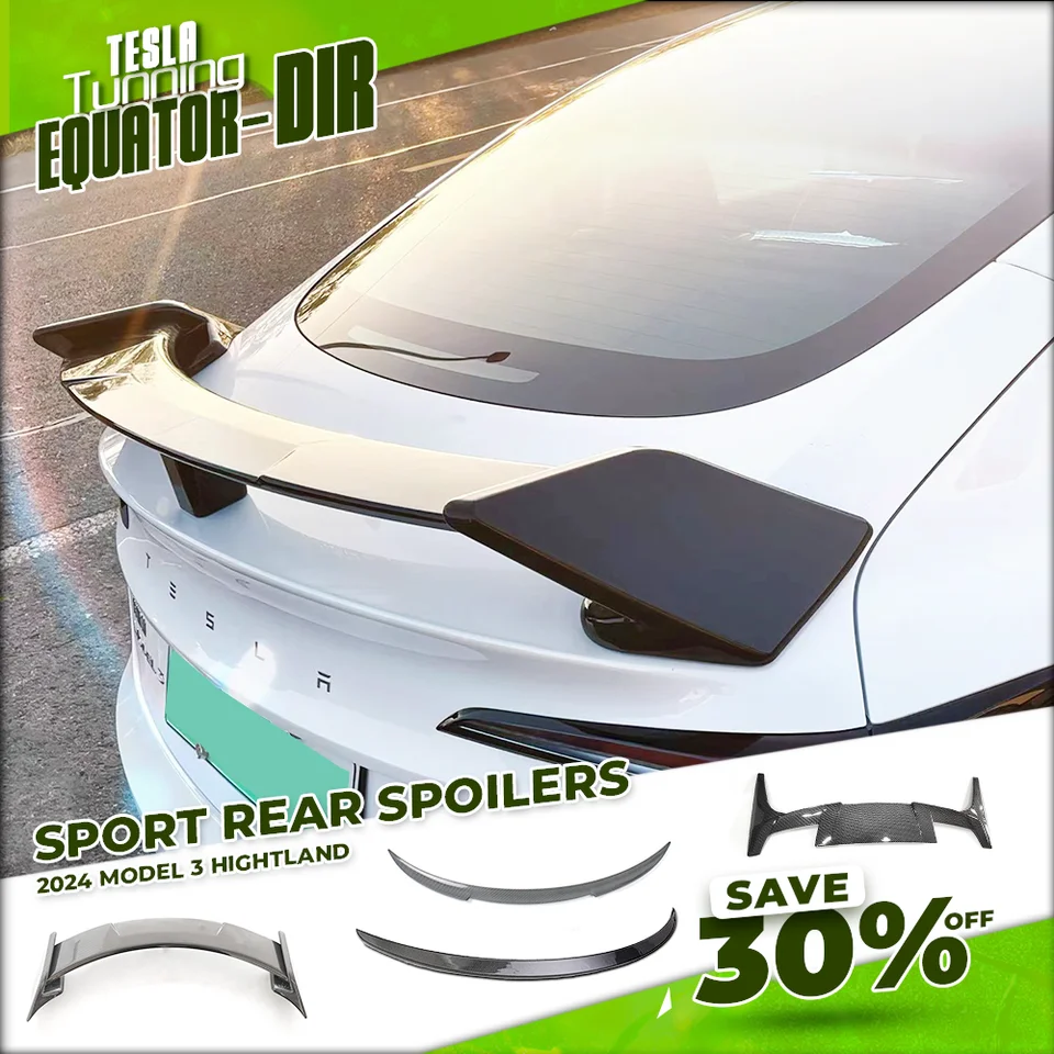 テスラモデル2024 ABSカーボンファイバーウィングオリジナル高性能