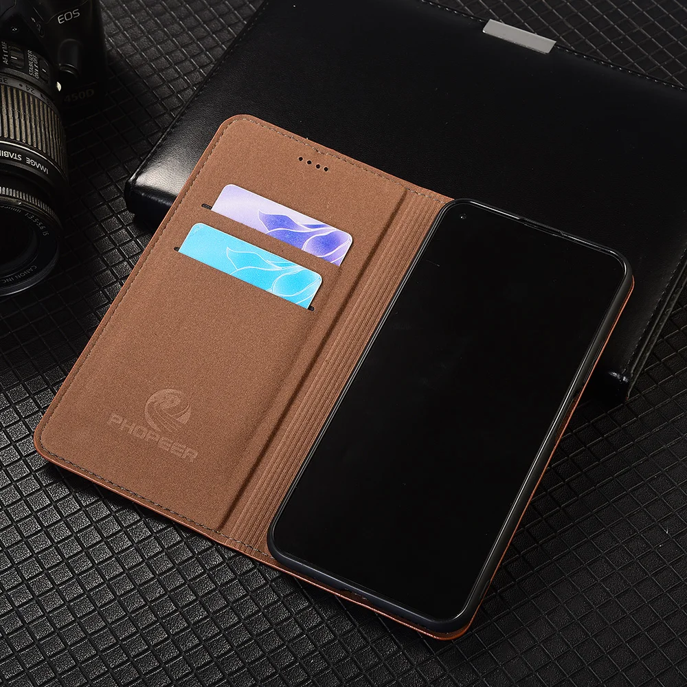Elegant Vertical Line Leather Flip Case with Card Holder