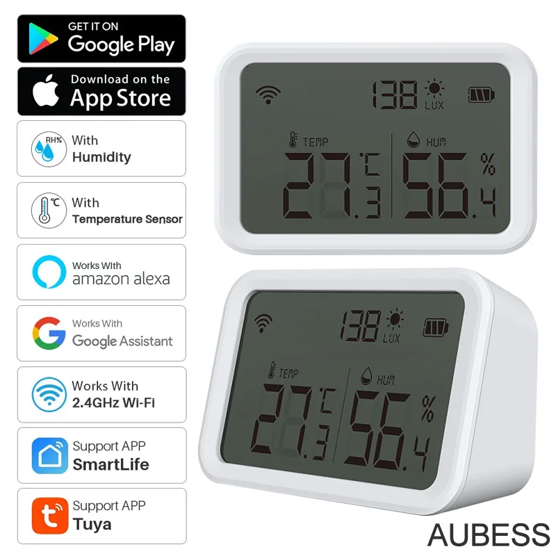NEW Tuya Smart Home Wifi Temperature Sensor Humidity Detector 20℃ 80