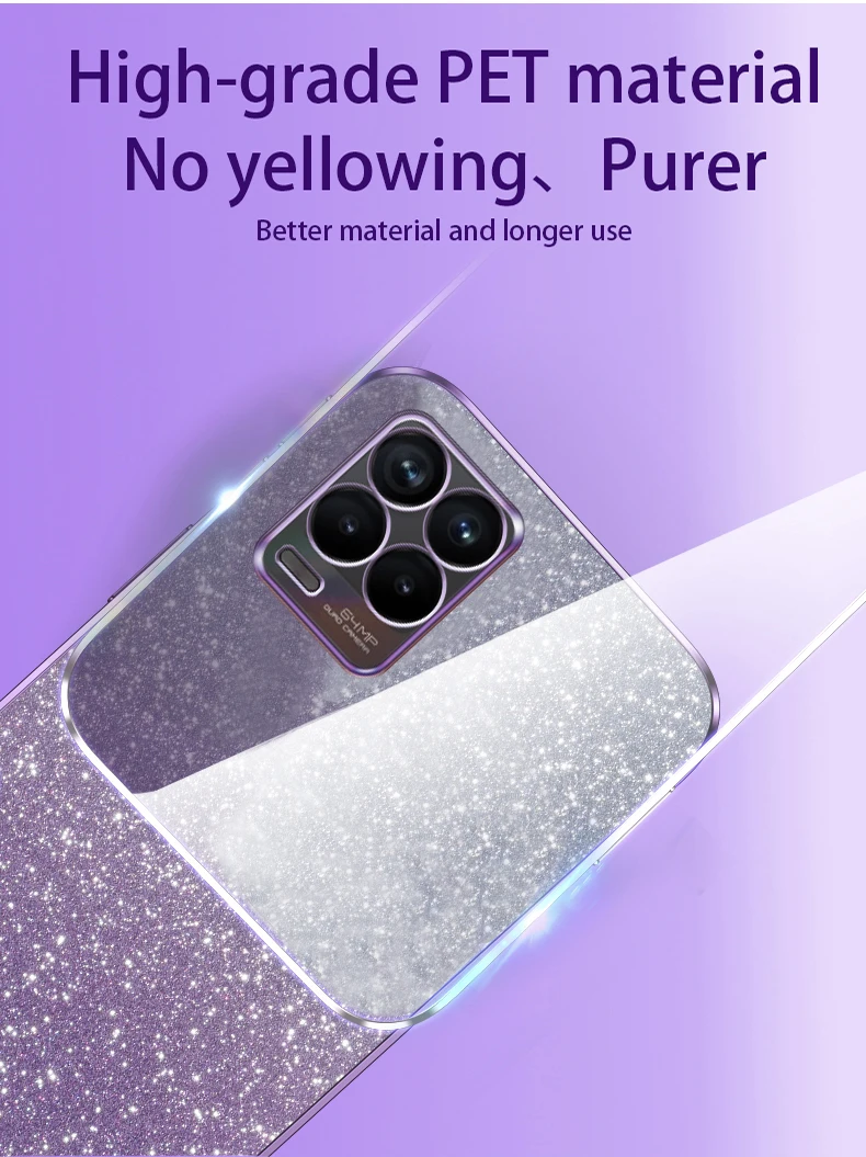 حافظة لينة من البولي يوريثان لهواتف OPPO Realme 8 ، 4G ، ترف ، بالكهرباء ، بريق ، غطاء خلفي شفاف ، Realme 8 Pro