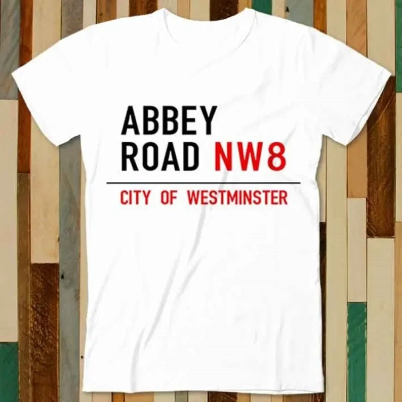 

Abbey Road Sign London Zebra Crossing T Shirt Adult Unisex Men Women Retro Design Tee Vintage Top A4884