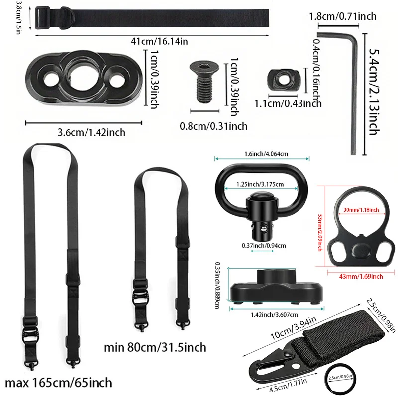 2 Point Sling Quick Adjust with Sling Swivels 2 PCS MountStraps with Fast Adjust Thumb Loop