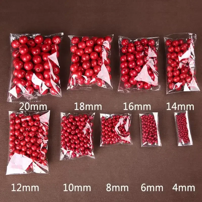 Wood Beads 4mm-20mm Big Hole Round Natural Eco-Friendly Loose Spacer For Jewelry Making Bracelet Craft DIY