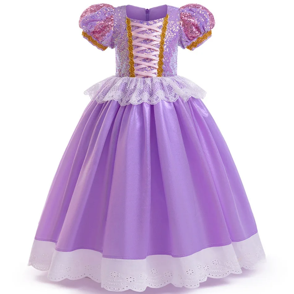 

Charm Girl Costume Rapunzel Party Princess Dress for Girls Tangled Cosplay Vestido Clothing Children Sequins Ball Gowns 2-10Yrs