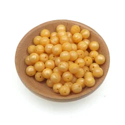 Bulk Set of 50 Round Silicone Beads for DIY Jewelry and Accessories - Assorted Sizes (Golden)