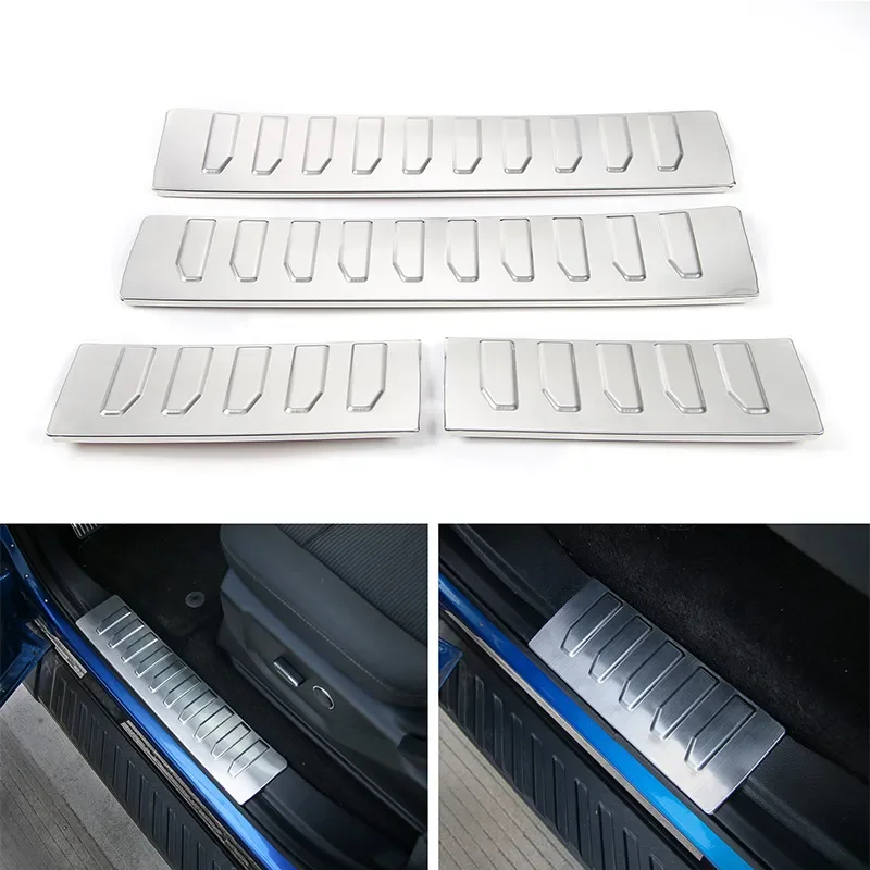 

Inner Entry Guard Threshold Decoration Bar Stainless Steel Car Interior Accessories Fit For Ford F150 2015-2016
