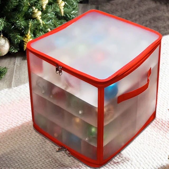 Christmas Pendant Storage Ornament Storage Box Ornament Xmas Tree Bag  Decoration Box Clearly Organized Clothes Storage Box - AliExpress