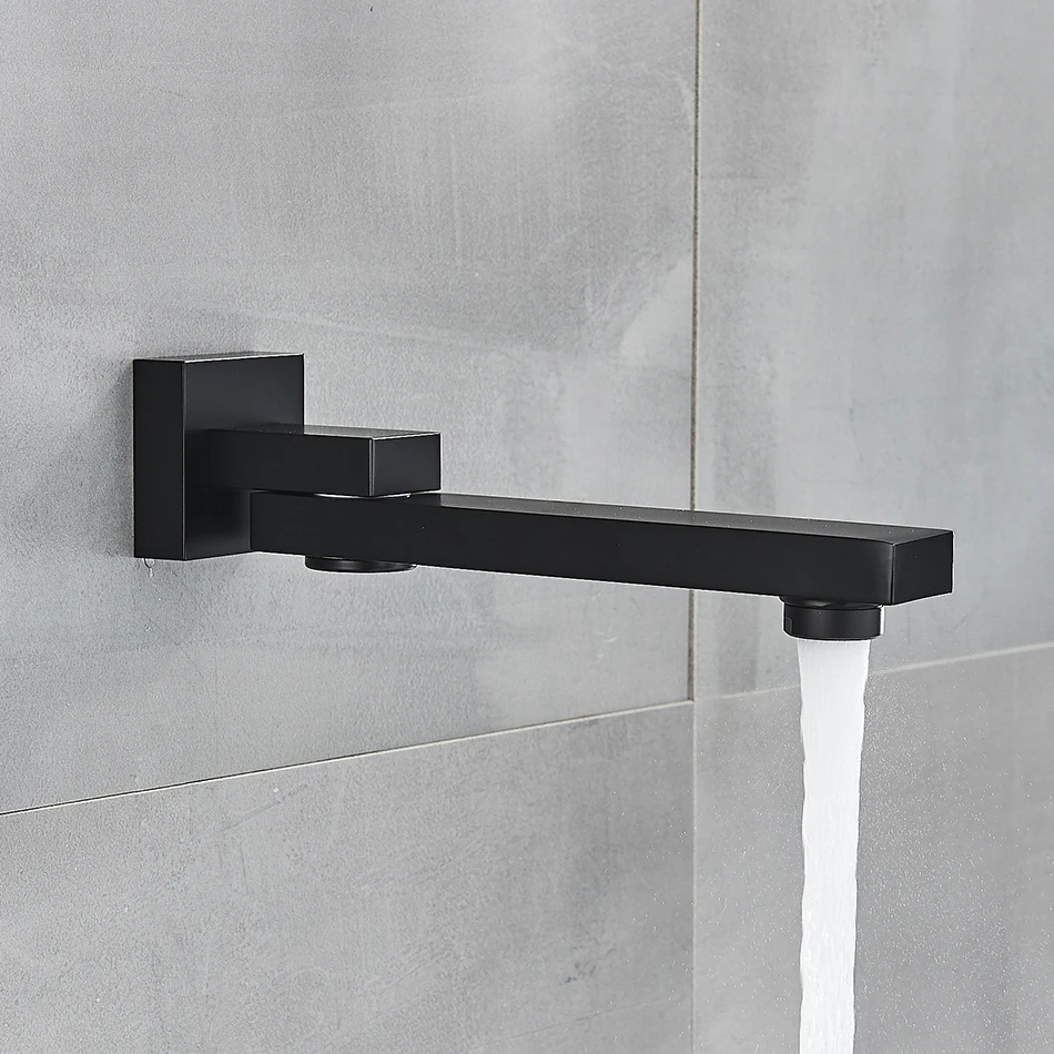 Free Shipping  Bathroom Brass Chrome/Black Bronze Shower Faucet Spout Wall Mounted Swive Bath Spout Bathroom Accessories 6