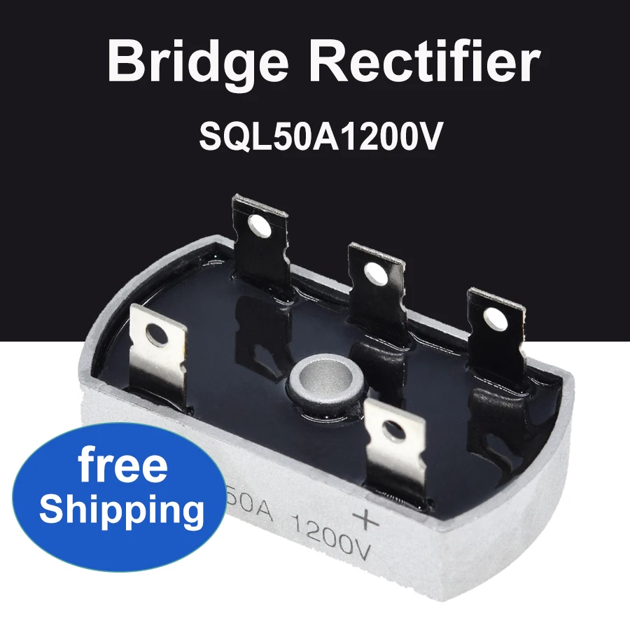 

Free Shipping Three-Phase Diode Bridge Rectifier SQL50A 1200V Fast Recovery Rectifiers Diodes Kits Aluminum Metal Case Brand New