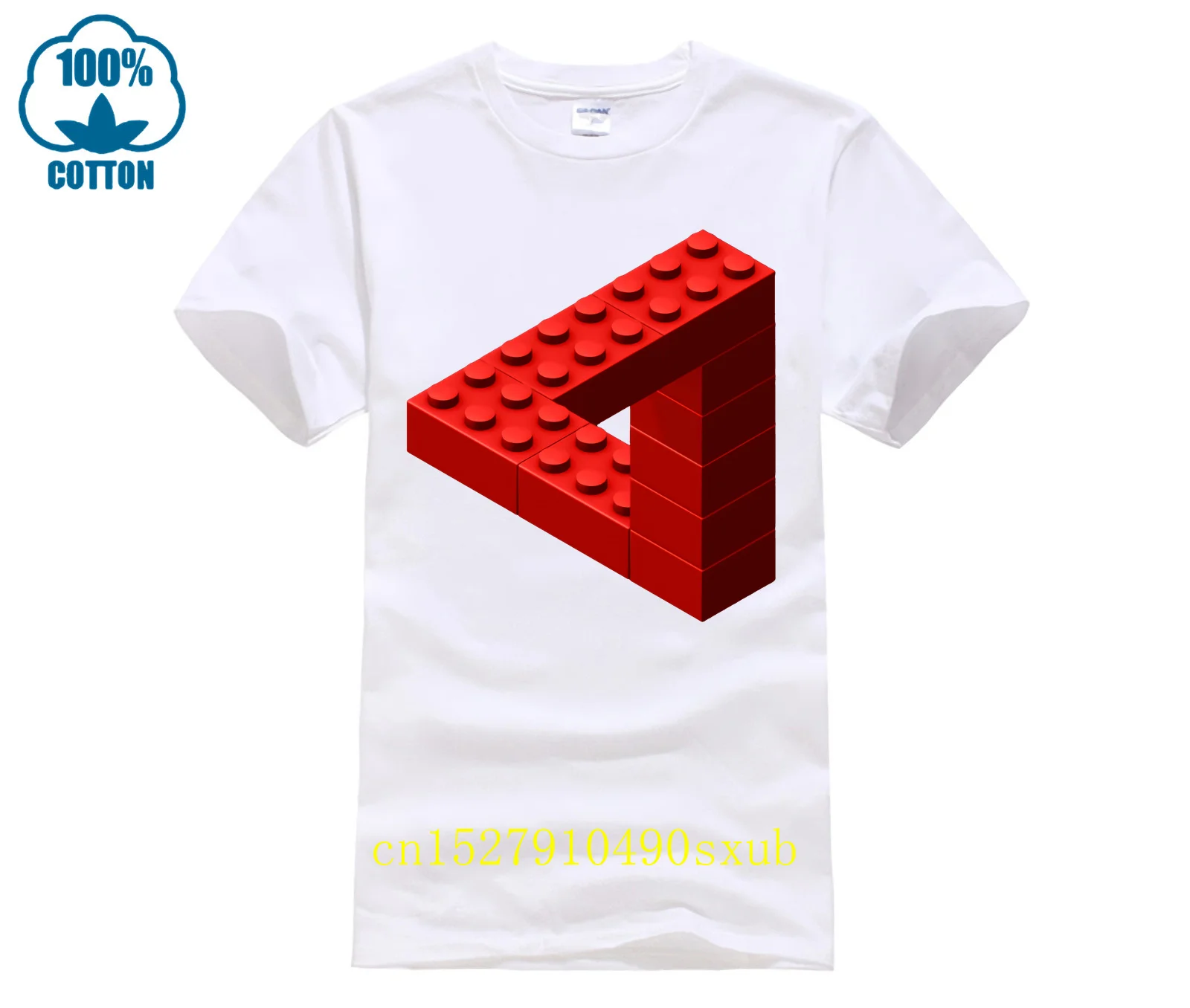 Escher T Shirt Escher Toy Bricks Red T Shirt 4Xl Cute Tee Shirt Graphic Men Fashion Manica Corta 100 Cotone Tshirt