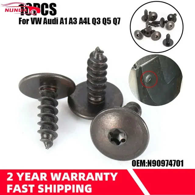 10Pcs Engine Cover Undertray Splashguard Wheel Arch Torx Screw 16x5mm Fastener Clip Fit for VW Audi A1 A3 A4L Q3 Q5 Q7 N90974701 1