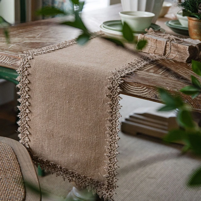 Chemin de Table en Jute Naturelle Beige