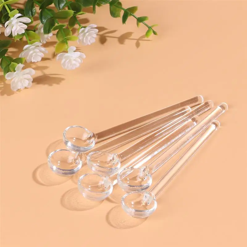Tea Spoons Ceramic Spoon 6pcs/3pcs Glass Spoon Tea Coffee Mixing Spoons Stirring Spoons Ice spoons Stirrer Rods Cocktail Dessert Espresso Stirrers 11.5CM