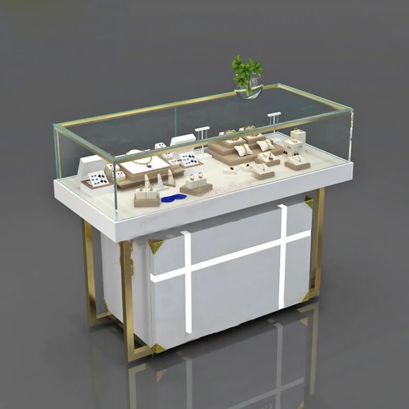 

Custom. high end wood glass showcase cabinet jewelry display cabinet