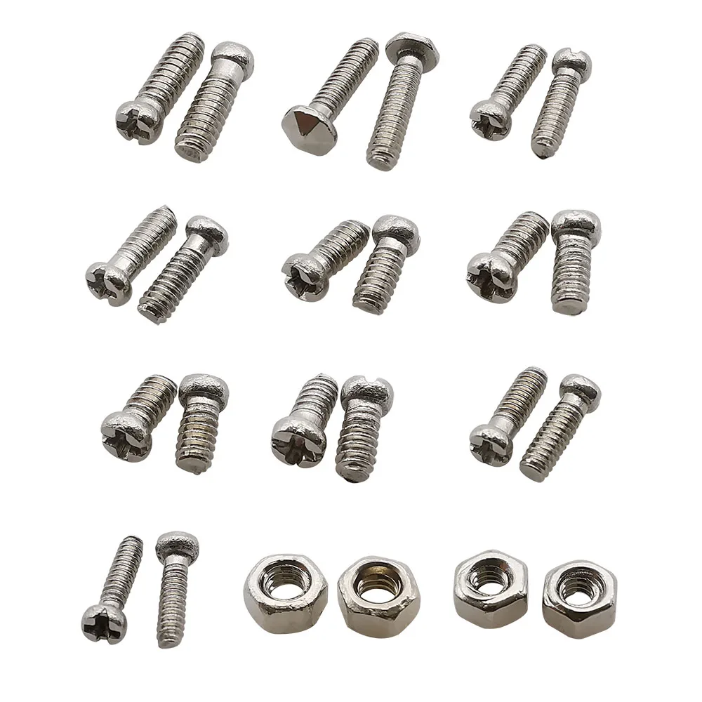600Pcs 미니 12 종류 작은 나사 너트 구색 키트 M1 M1.2 M1.4 M1.6 홈 도구 전자 수리 시계 안경 도구