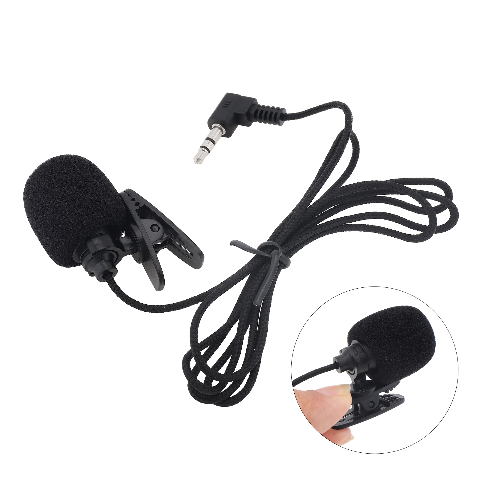 Universal Portable 3.5mm Mini Microphone Hands Free Clip on Microphone Mini Audio for PC Laptop Loudspeaker Mic