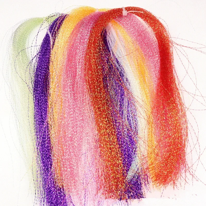 35cm Fly Fishing Tinsel Twisted Strand String Line Tying Flash crystal Shining DIY Material Assist Hooks Lure Flies 110Pcs fishing tools fishing accessories fishing tool fishing tackle