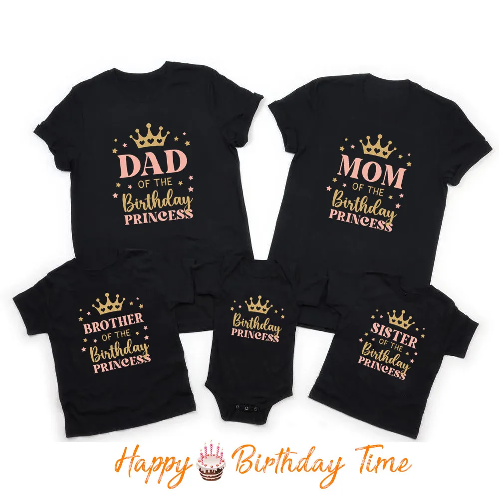 thumbnail image 2 of Lindos disfraces de princesas para cumpleaños, papá, mamá, familia, trajes a juego, camiseta para fiesta de cumpleaños de padre, madre e hijos, 2 of 5