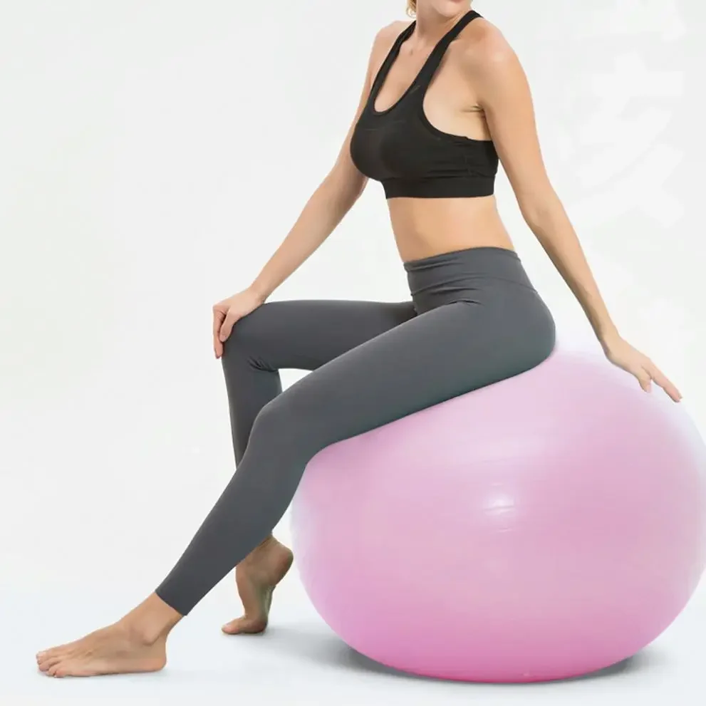 round PVC Yoga Ball Thickened Explosion-Proof Fitness Ball for Gym Exercise Balance and Pilates for Pregnant Women Children