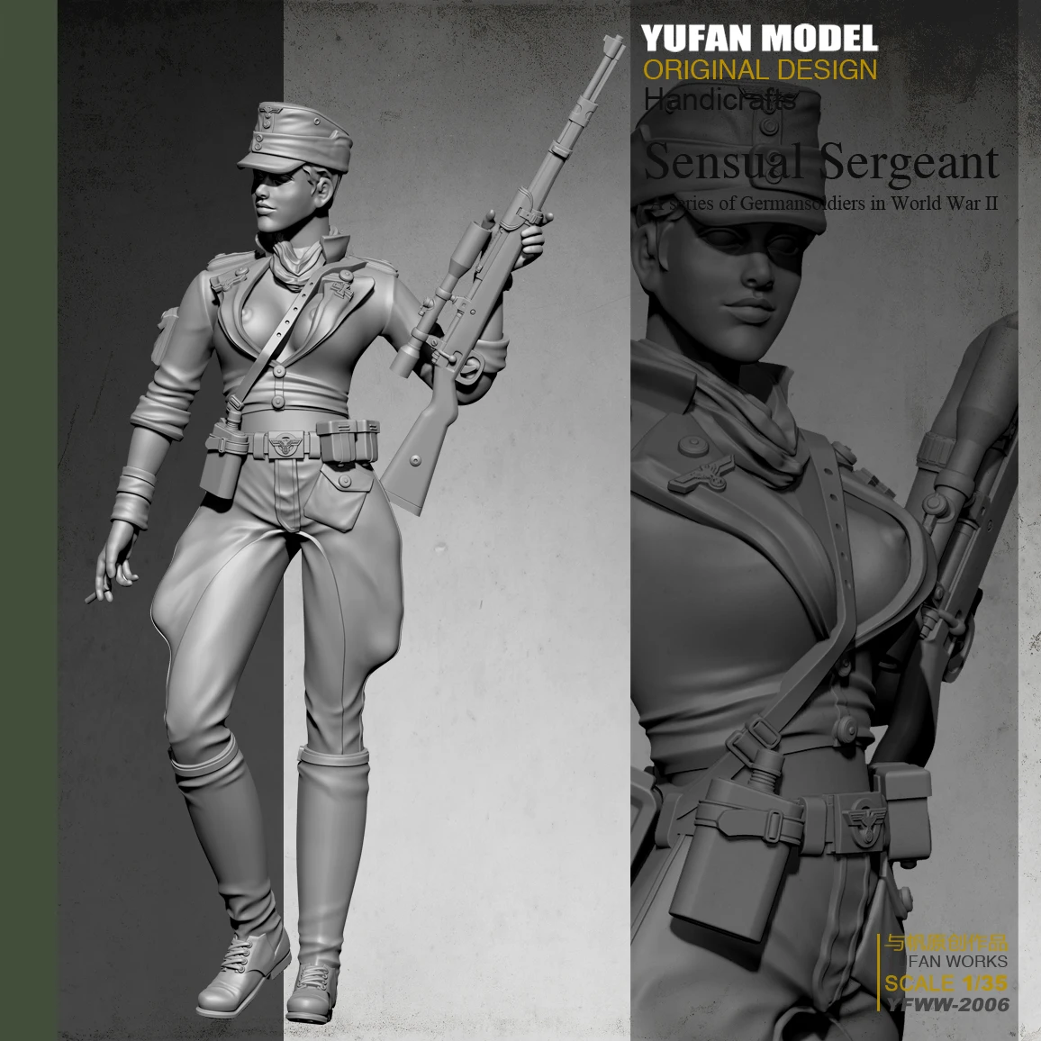 

Yufan Model 1/35 Female Sniper Resin Soldier Colorless And Self-assembled Yfww-2006