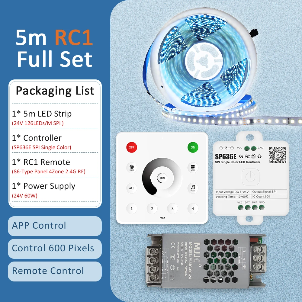 ตัวเลือกสินค้า LED ริบบิ้น 24V ยาว 10-20 เมตร ควบคุมผ่านแอป แสงน้ำไหล เทคนิคตกแต่งไฟ