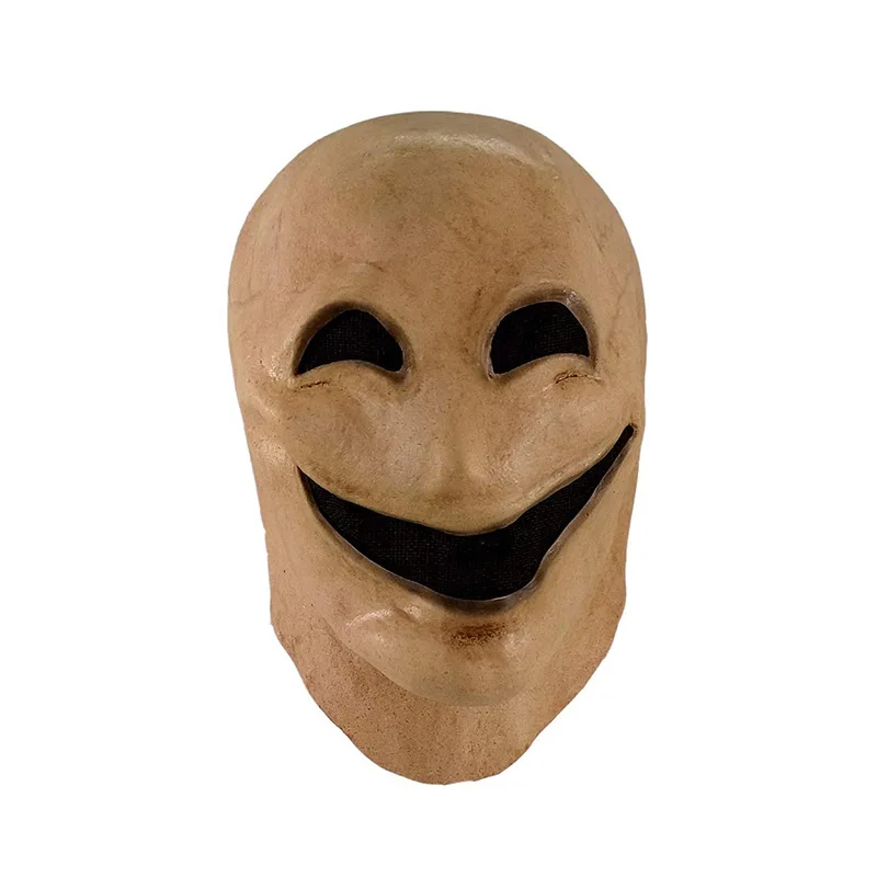 Smile No Face Man Mask Cosplay Horror Movie Role Latex Full Face Helmet Scary Alien Headwear Halloween Masquerade Party Prop