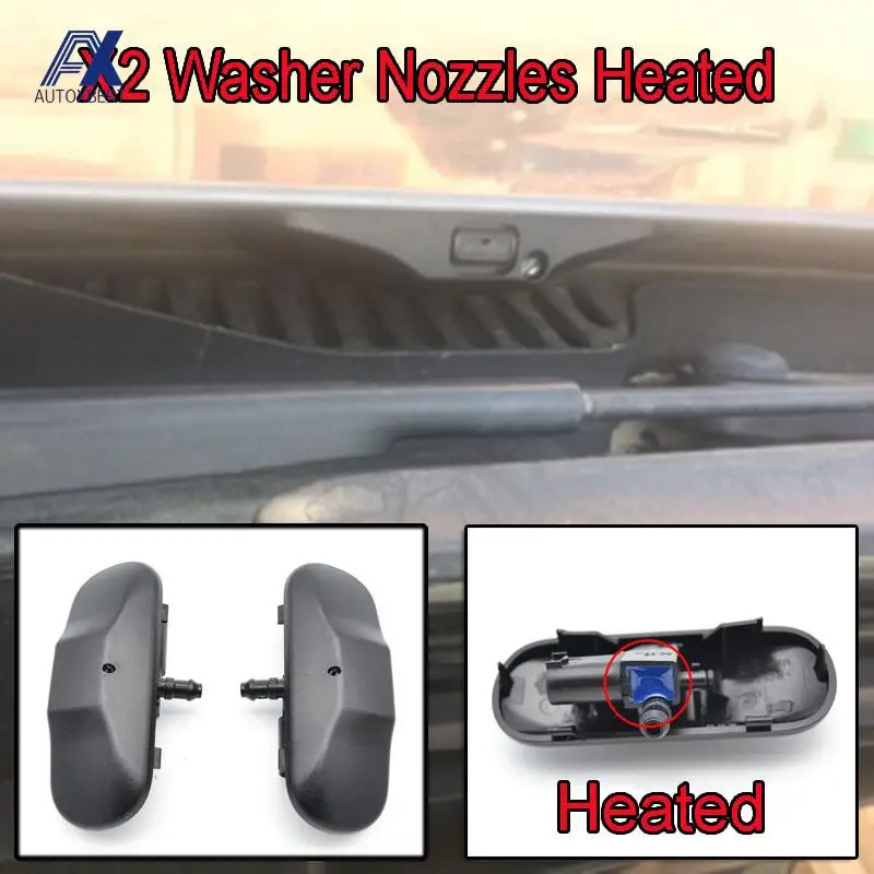 PairHeatedFrontWindshieldWasherNozzlesJetSetForVWTiguan