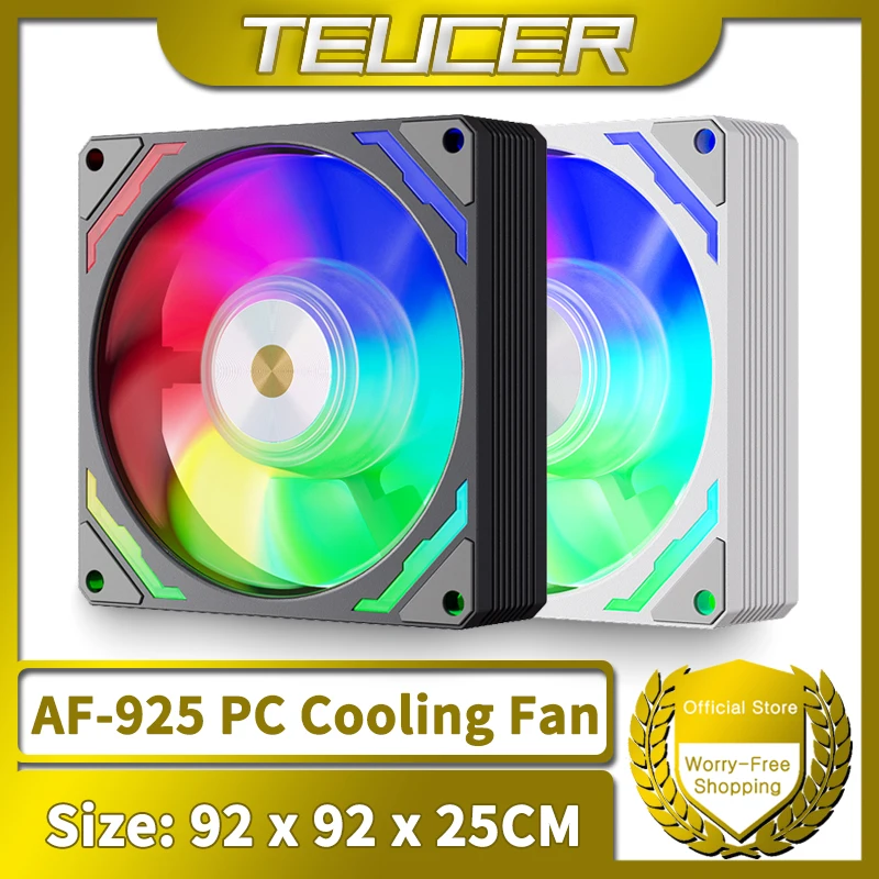 TEUCER-AF-925-PC-Cooling-Fan-92mm-Radiator-Fan-800-2200RPM-ARGB-PWM ...
