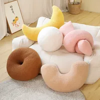 INS Popular Plush Yellow Moon Ball Shape Cushion Stuffed Donut Twist Bar Throw Pillow Home Decoration Room Pillow Birthday Gift 1