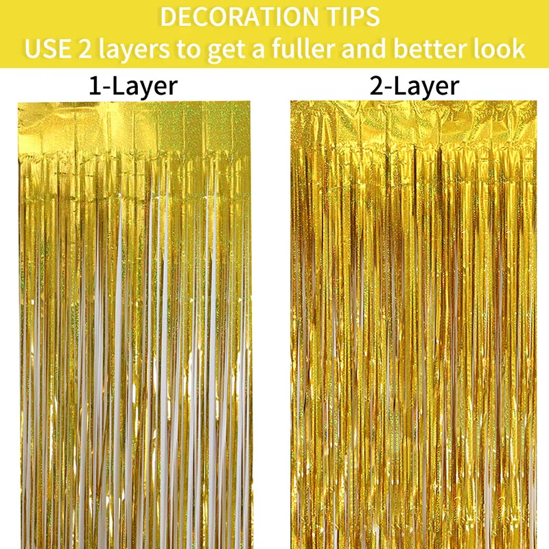 Photography Curtain Tinsel Fringe Curtains Tinsel Fringe Curtain Birthday Backdrop Party Backdrop Curtain Party Decoration Fringe Curtain Party Supplies Birthday Party Decorations 1-4m Foil Tinsel Curtain Birthday Backdrop Curtain Girl Wedding Bachelorette Party Backgroun Photozon