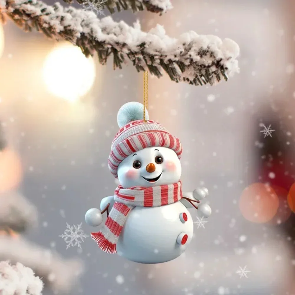thumbnail image 1 of Adornos navideños de madera para colgar, bolas de Navidad, muñeco de nieve, manualidades para árbol de Navidad, regalos de Año Nuevo para el hogar, 1 of 5