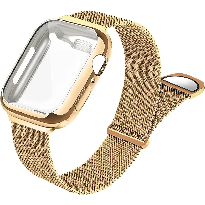 Elegant Milanese Apple Watch Band with TPU Screen Protector