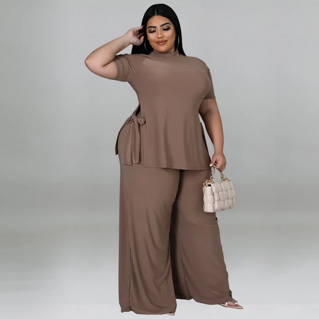 Plus Size Xl-5xl Two Piece Set Summer Ladies Loose Sleeveless Top 2 Piece Shorts  Pants Outfits Suit - Pant Sets - AliExpress