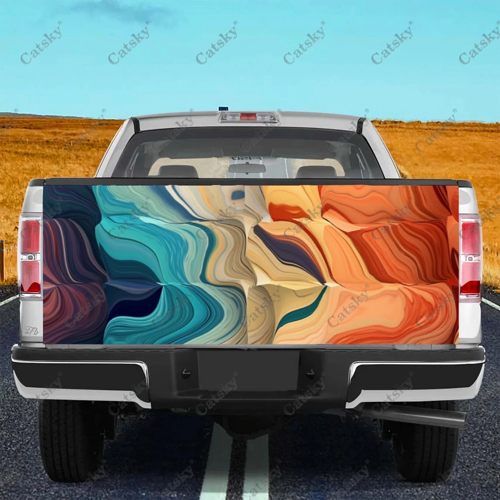 

Абстрактная живопись, цветные волны, Переводные картинки для грузовиков, задних ворот, наклейка, наклейка, наклейки на бампер, графика для автомобилей, грузовиков, внедорожников