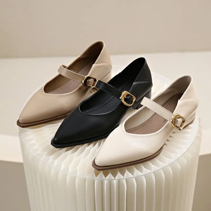 NEW Ladies Shoes 2024 High Quality Closed Toe Women's High Heels New Style Elegant High Heels Solid Shoes Female Pointed Toe