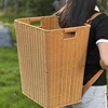 Large Storage Basket Imitation Rattan Vegetable Organizer Tea Picking Market Gathering Backpack Shoulder Strap Storage Bucket 4
