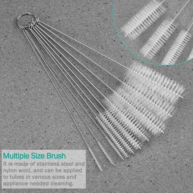 10pcs nylon tube brushes kit nylon