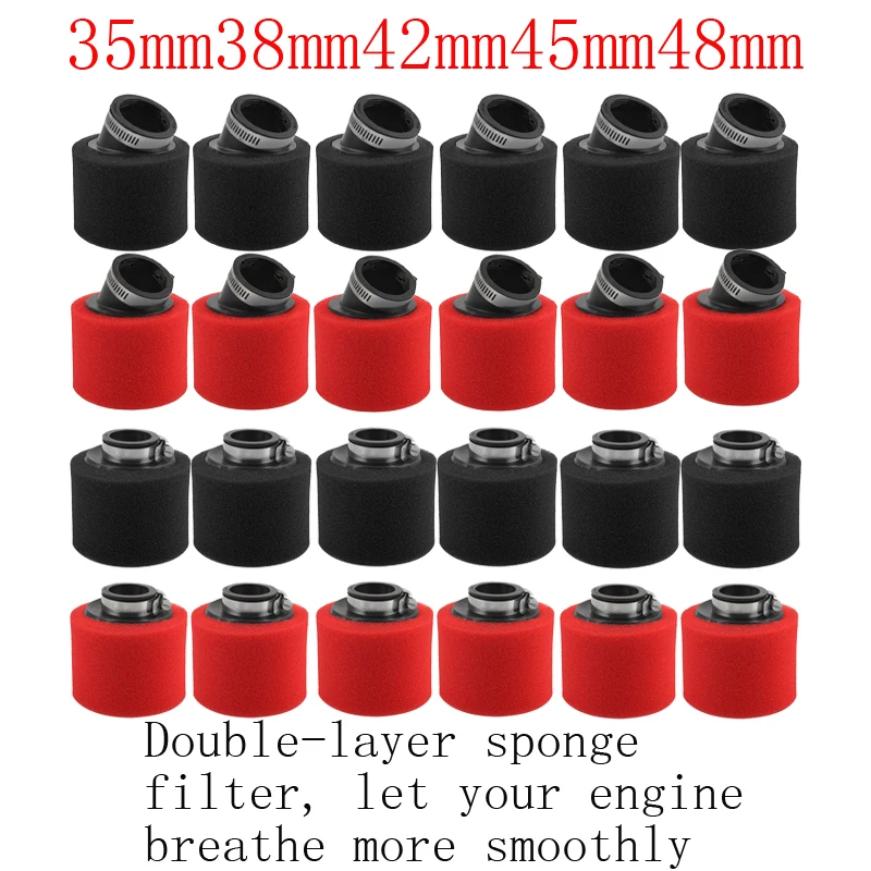Air Filter Motorcycle Air Filter Air Filter Cleaner Motocross Air Filter 35mm 38mm 42mm 45mm 48mm Bend Elbow Neck Foam Air Filter Sponge Cleaner Moped Scooter Dirt Pit Bike Motorcycle RED Kayo BSE